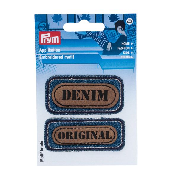 Термоаппликация джинс DENIM, 6.1x3 см, 6.1x2.6 см, цвет синий/коричневый, 2 шт, 921495