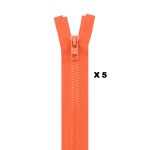 Молния трактор Arta Т6 (6 мм) 1 зам., разъем., 40 см, (2076), A523 оранжевый, НОВЫЙ МАТОВЫЙ ЗАМОК, уп.5 штук