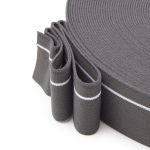 Резинка для мужских трусов и боксеров 35.0 мм / 25 метров, тканая мягкая, 24 г/м, т.серый/белый полоса