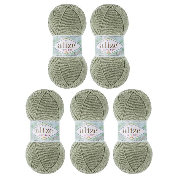 Пряжа Alize (Ализе) Happy Baby New / уп.5 мот. по 100 г, 320м, 138 оливковый