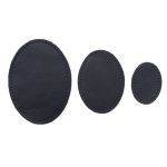 Набор заплаток пришивных из кожи, овал 4х5,5см, 6х8,2см, 8х10,9см, с перфорацией, 3 шт (05 темно-синий), 9404