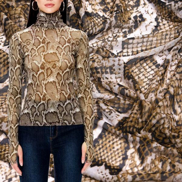 Сетка бельевая эластичная 100 г/м², шир.160 см / 3 метра, принт Питон /SZ025816.12/