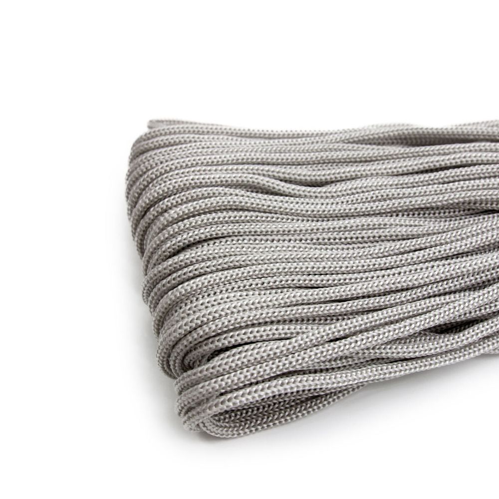 Шнур полипропилен круглый вязаный ⌀5.0 мм / 100 метров, 5-16 св.серый, серебро