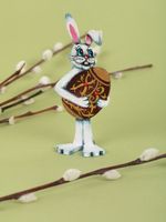 Заготовка из фанеры на подставке, 3.8х2.6х9 см, 2 шт, Заяц с яйцом, Mr.Carving КЛ-27