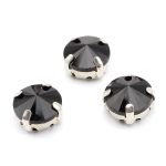 Хрустальные стразы в цапах круглой формы, черный 10 мм, 5 шт. Astra&Craft, РЦ018НН10