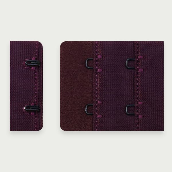 Застежки для бюстгальтера текстильные 2х2, 38 мм, 25 шт, 076 сливовое вино, Arta