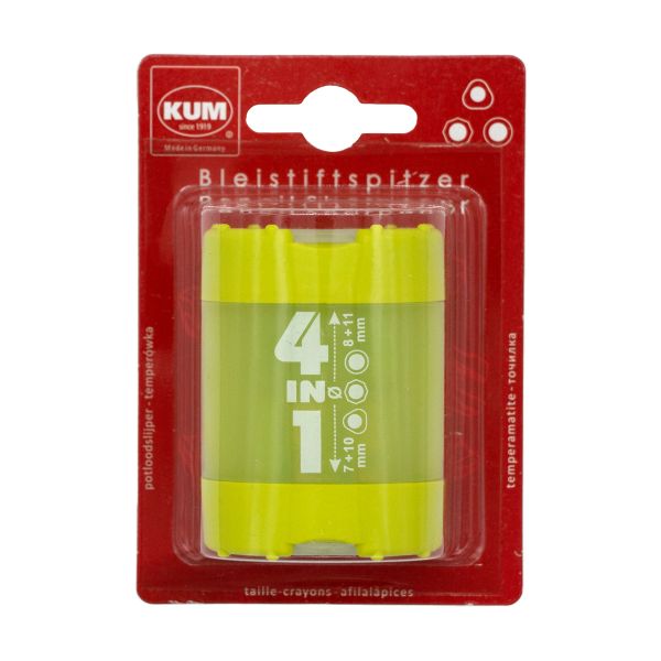 Точилка пластиковая 4в1 с 4-мя отверстиями 12 шт, 1028322, KUM, POP A7