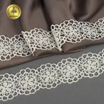 Кружево гипюр (плетёное) 35 мм, матовая нить, цв.02 молочный уп.13,71м, Kruzhevo