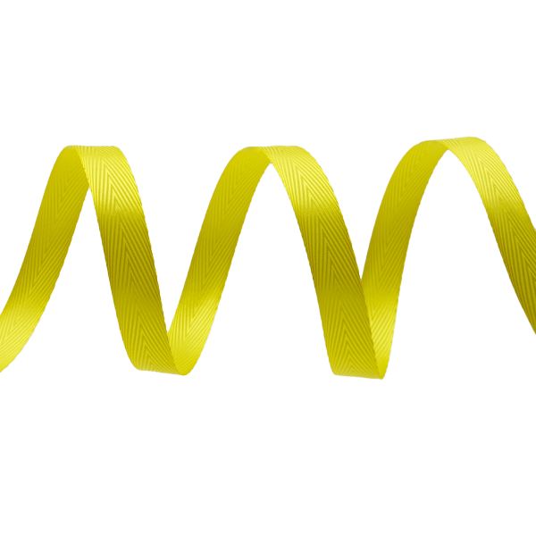 Лента декоративная ёлочка 15.0 мм / 20±1 метров, 88 лимонный