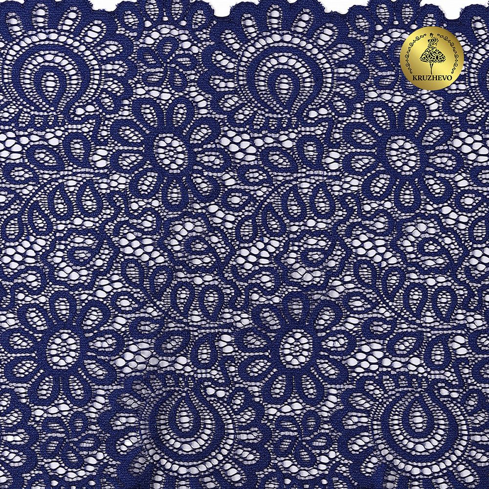 Кружево бельевое эластичное 205 мм / 3 м, TBY.YSTL00839, цв.L1832 синий, Kruzhevo