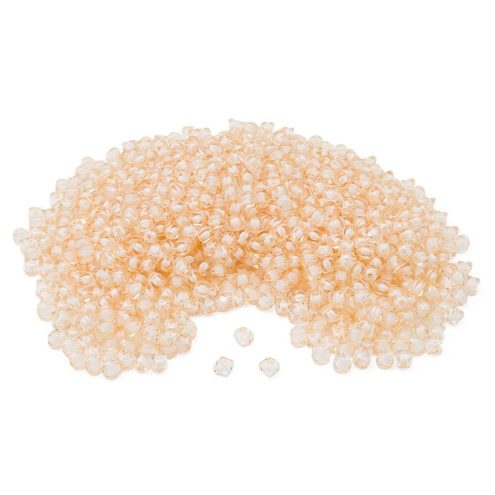 Бусины акрил ⌀10 мм, 500 г, в цвете с белой сердцевиной, мягкий куб, 35 бежевый, Astra&Craft LY-161