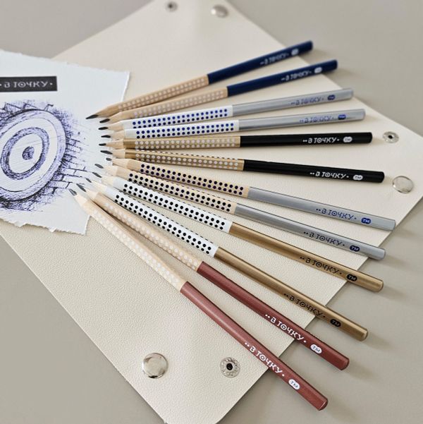 Карандаш чернографитный трехгранный заточенный ТМ (HB) 12 шт, 05 серебряный, ВКФ 12Д-3000