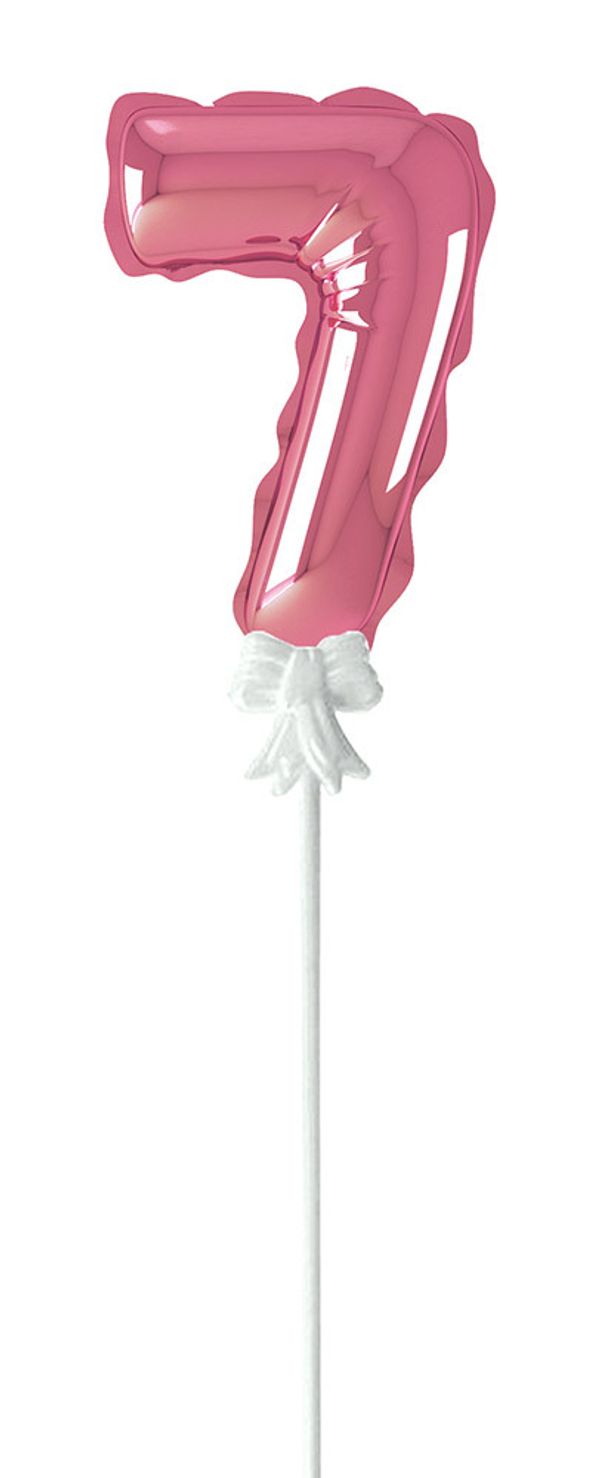 Шар самодув Цифра, 5 шт, 7, розовый, Boomzee FBZ-06