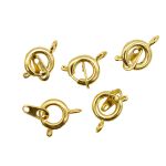 Замок для бус кольцо с ответной частью, 9 мм, 5 шт в упак, Astra&Craft, яркое золото