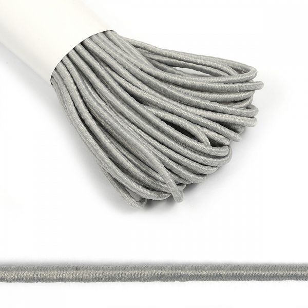 Резинка шляпная (шнур эластичный) ⌀2.0 мм / 10±0.5 метров, цв.F317 серый