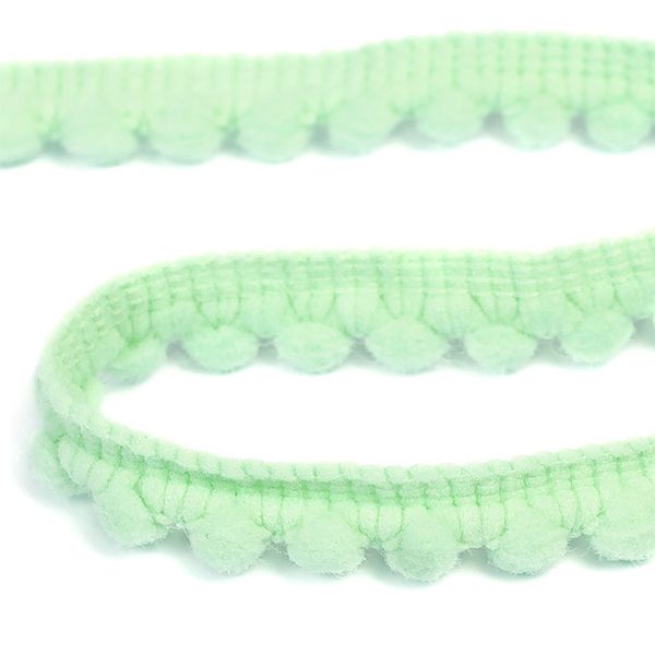 Тесьма с помпонами 1-рядная h12 мм, PP06, цв.199 мятный уп.22.85м