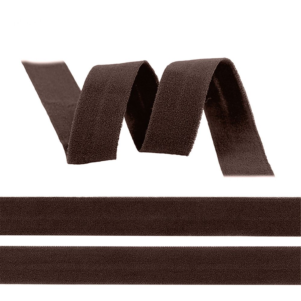 Резинка бельевая (окантовочная) матовая 20.0 мм / 50 метров, ROM.20304 F304 шоколадно-коричневый