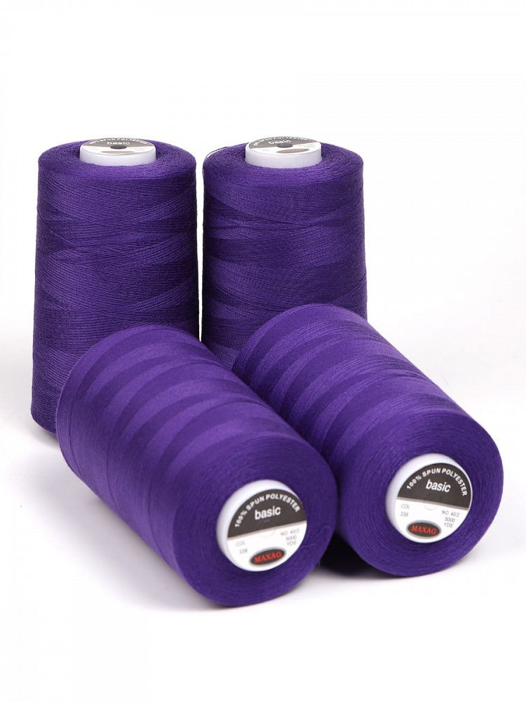Нитки швейные Max 40/2, 4570 м (5000 ярд), 338 сиреневый / 4 бобины Нитки швейные Max 40/2, 4570 м (5000 ярд), 338 сиреневый / 4 бобины