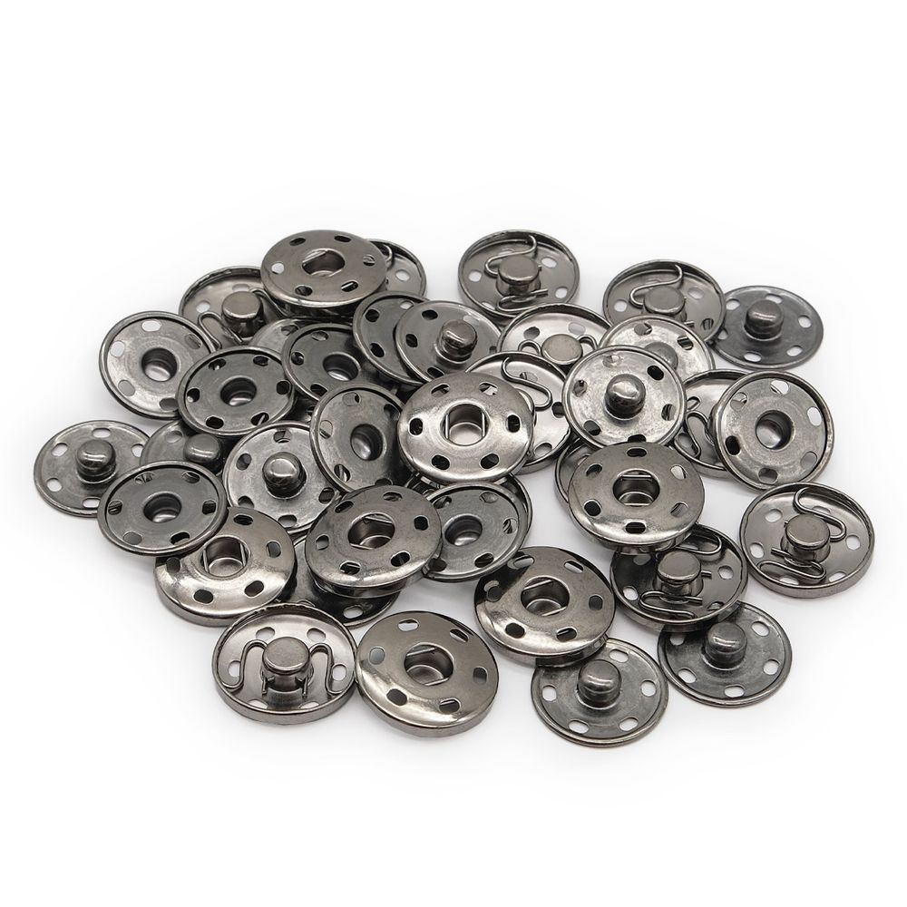 Кнопка пришивная металл ⌀21.0 мм, (чер.никель), 20 шт