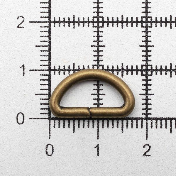 Полукольцо сварное металл внутр. 12 мм (внешн. 17х11 мм, ⌀2.5 мм), 100 шт, латунь ГР, 6047