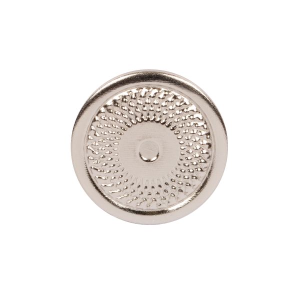 Кнопка Альфа (S-образная) ⌀15.0 мм, 36 шт, металл, нерж., 04 никель, MIKRON JK 006