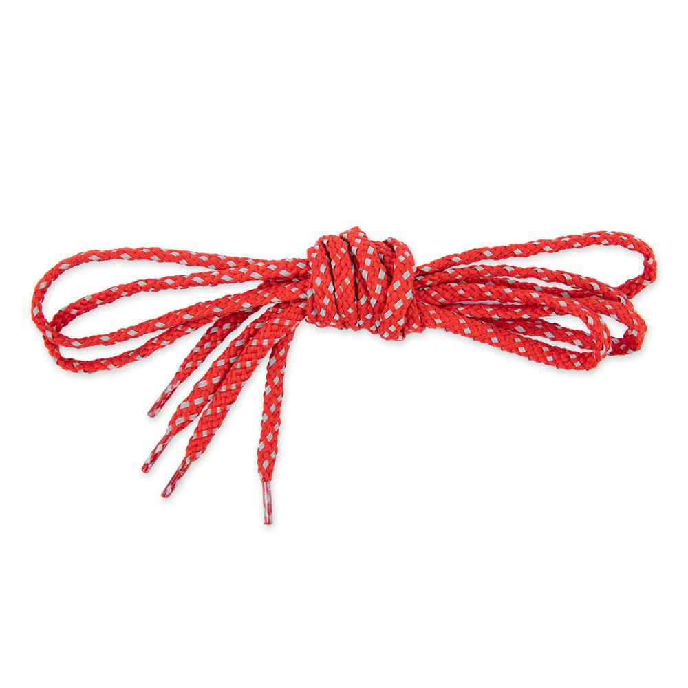 Шнурки со светоотражающей полосой 6 мм, 120 см, 10 пар(a) красный, Gamma 07с2355/120