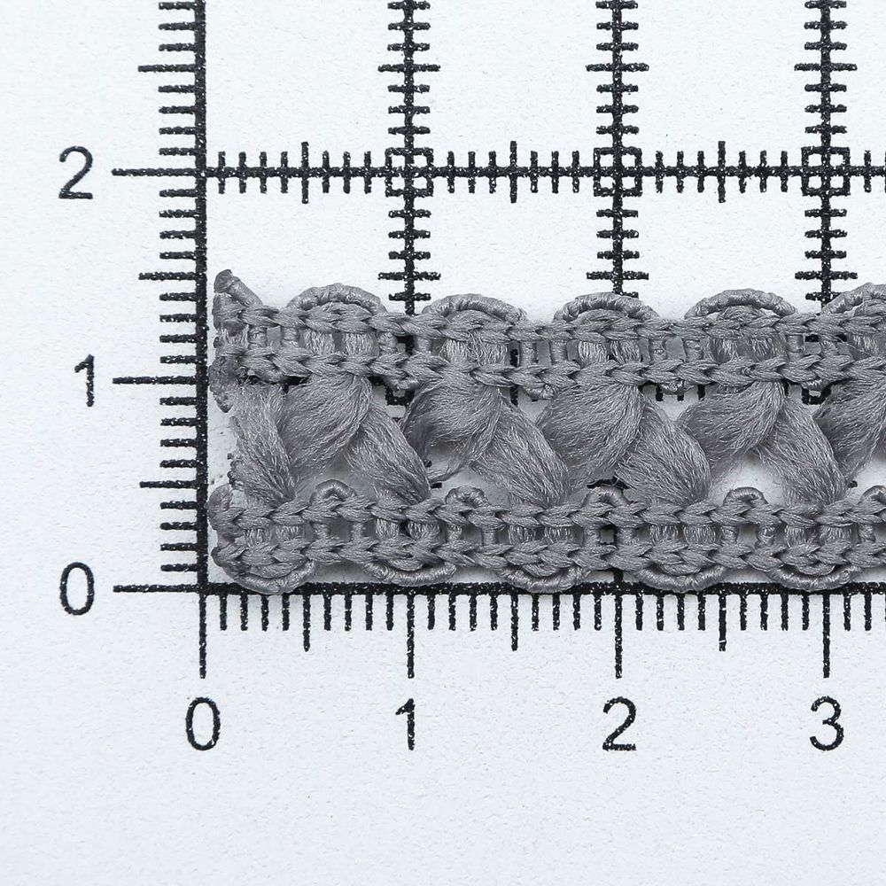 Тесьма отделочная вязаная 17 мм, 10 м, св.серый