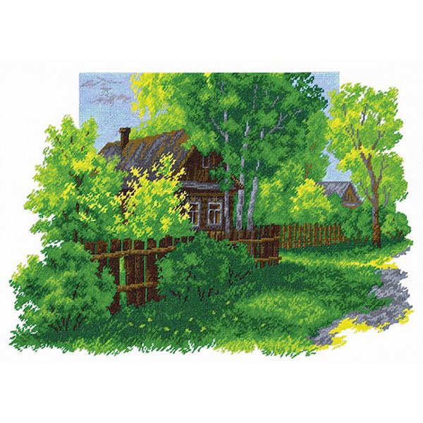 Набор для вышивания нитками РС Студия, Деревенский пейзаж 41х28 см