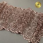 Кружево бельевое эластичное 180 мм / 3 м, L1351 цв.т.бежевый+св.бежевый, Kruzhevo