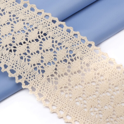 Кружево вязаное (тесьма) 85 мм / 25 метров, рис.85.01.121 суровый