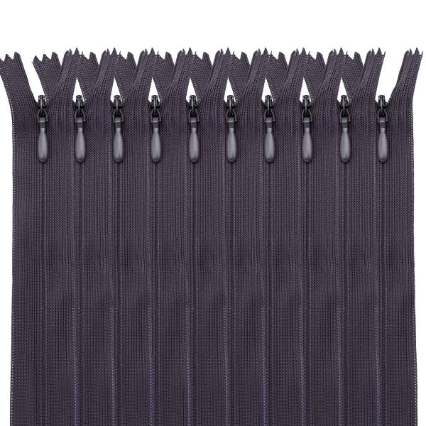 Молния потайная (скрытая) Т3 (3 мм) 1 зам., н/раз., 20 см, т.серый, 31218 / 20, 10 шт