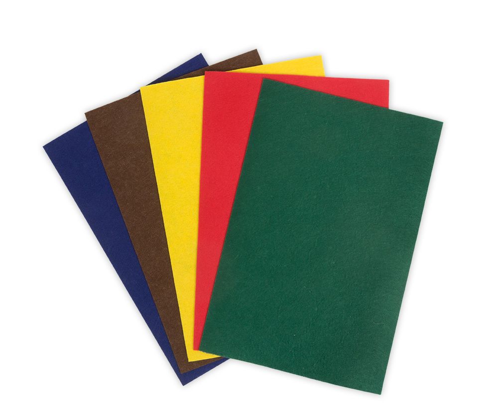 Фетр листовой жесткий 1.0 мм, 20х30 см, 5 шт, ассорти 1, Blitz FKH10-20/30