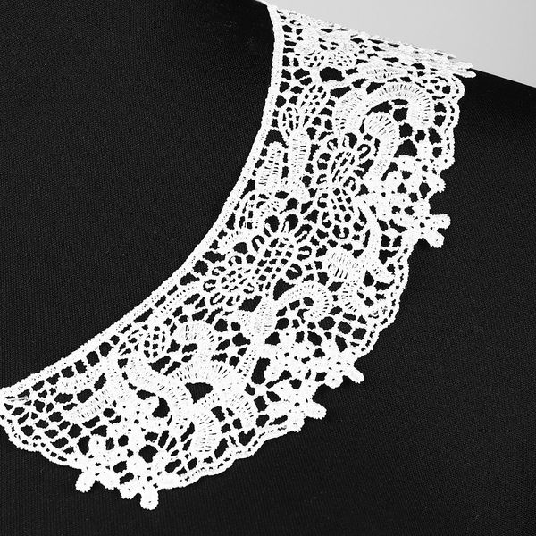Пришивной кружевной воротник гипюр арт.TR.24GY03 27х6см цв.белый уп.50 комп, Kruzhevo