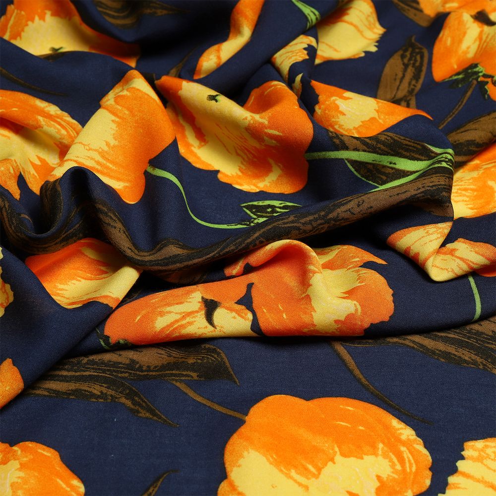 Штапель 110 г/м², шир.145 см, цв.с3 синий, 25м (Vi-207) /TOS/