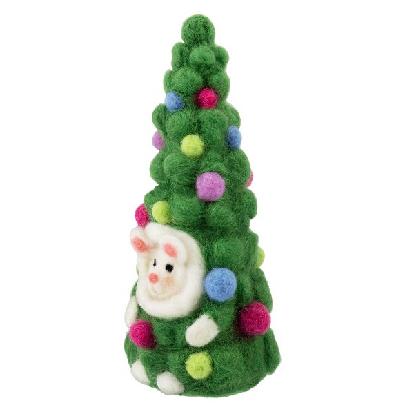 Набор для валяния Miadolla, (со светодиодами) Мышка в елке, 18 см, WT-0209