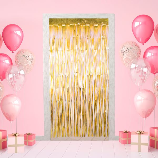 Занавес праздничный Дождик 100х200 см, 01-золотистый, матовый, Boomzee GBZ-10