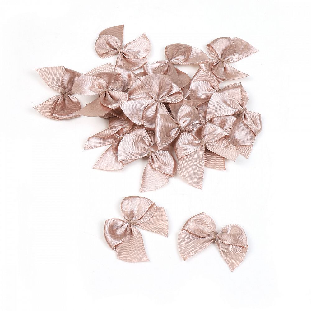 Бантики пришивные 15 мм, MJRF072 серебристый пион S185, уп.100 шт