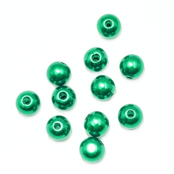 Бусины пластик (жемчуг) ⌀8 мм, 25 г, Astra&Craft, 038 NL зеленый