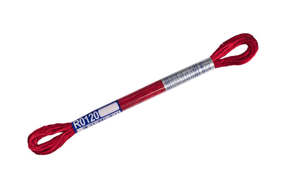 Мулине Gamma вискоза 100%, цв.R0120 т-красный, 12 мотков по 8 метров
