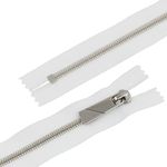 Молния металл Т5 (5 мм) 1 зам., н/раз., 20 см, декор, серебро, белый, KAP-5 Gamma, 5 шт