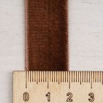 Лента бархатная (тесьма) 20.0 мм / 32.9±2 метров, 0081-1901, 208 коричневый