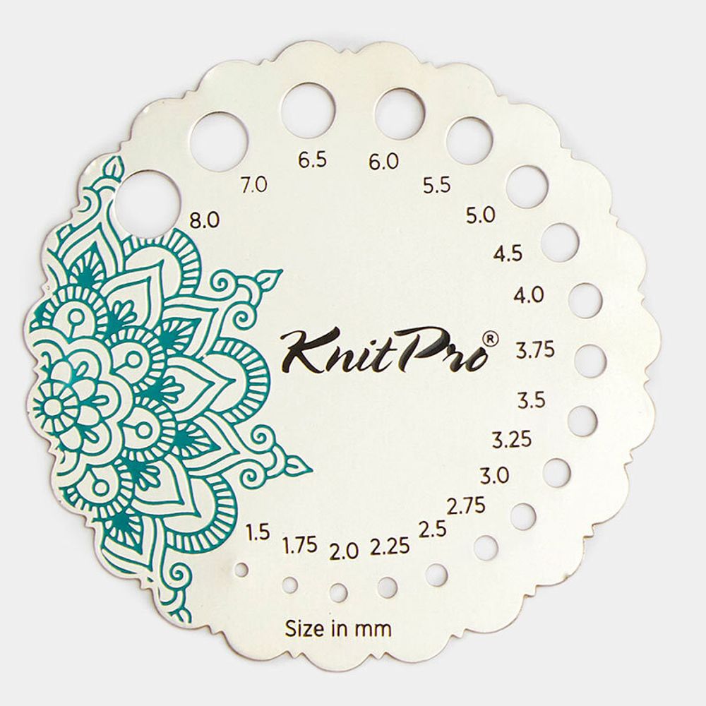 Линейка для определения размера спиц Knit Pro Mindful, круглая, в мешочке, 36631