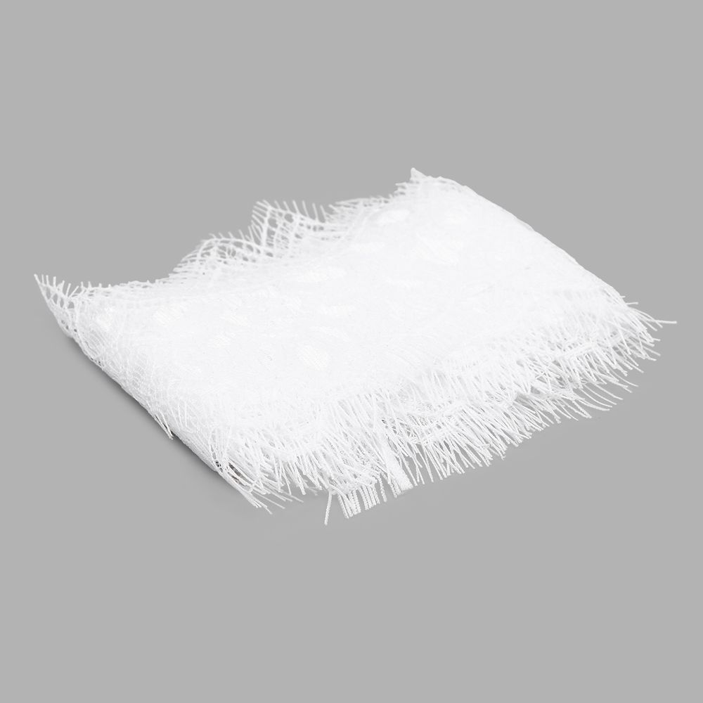 Кружево шантильи (реснички) на сетке 65 мм, белый, 3 метра