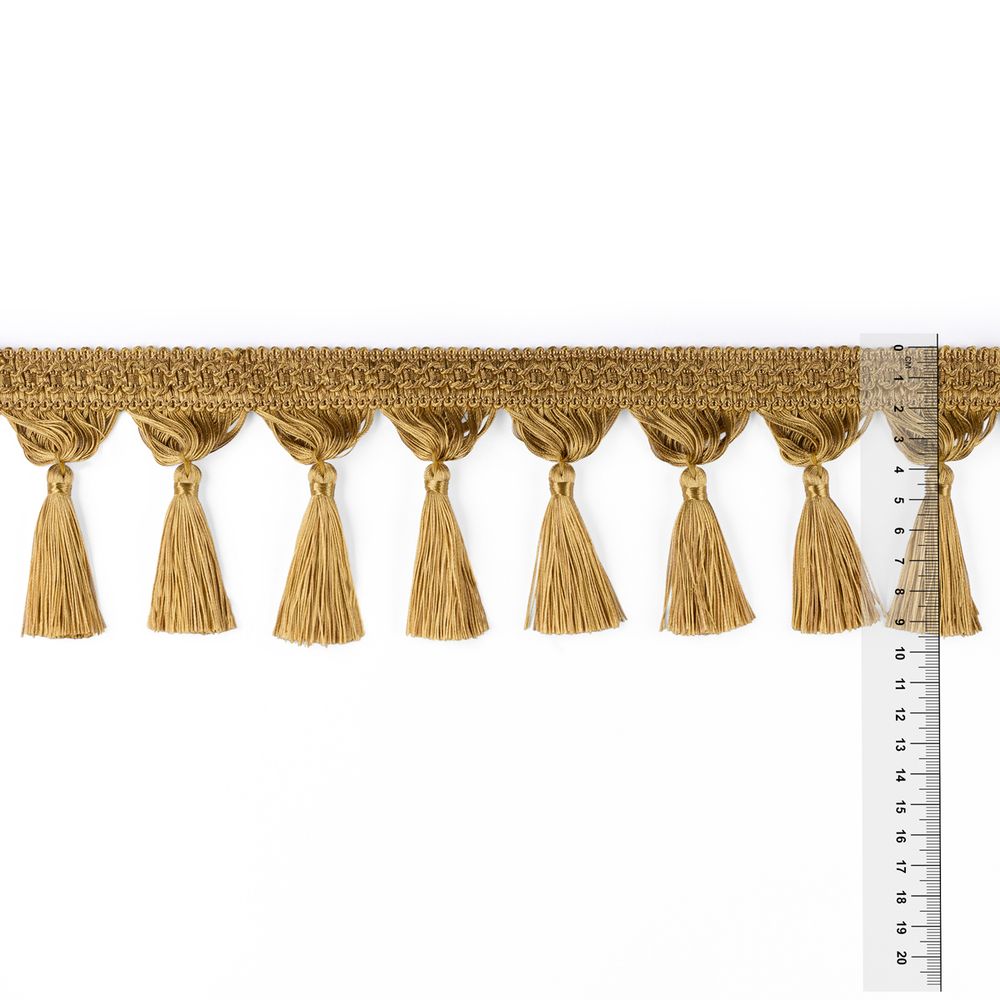 Бахрома отделочная 95.0 мм / 25 метров, с кистями, 112 золотистый, Gamma 2030