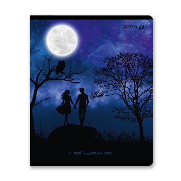 Тетрадь ученическая общая, глянцевая ламинация A5 60 л. на скобе 65 г/м², белизна 100% 10 шт клетка, 01519 Романтика заката, Светоч Т200