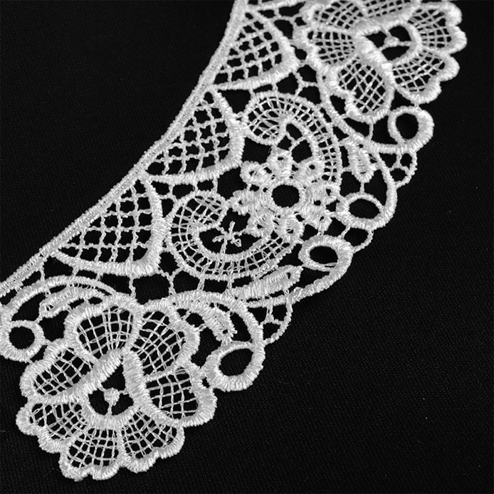 Пришивной кружевной воротник арт.TTR.12GY0009 25,4см цв.белый уп.50 комп, Kruzhevo