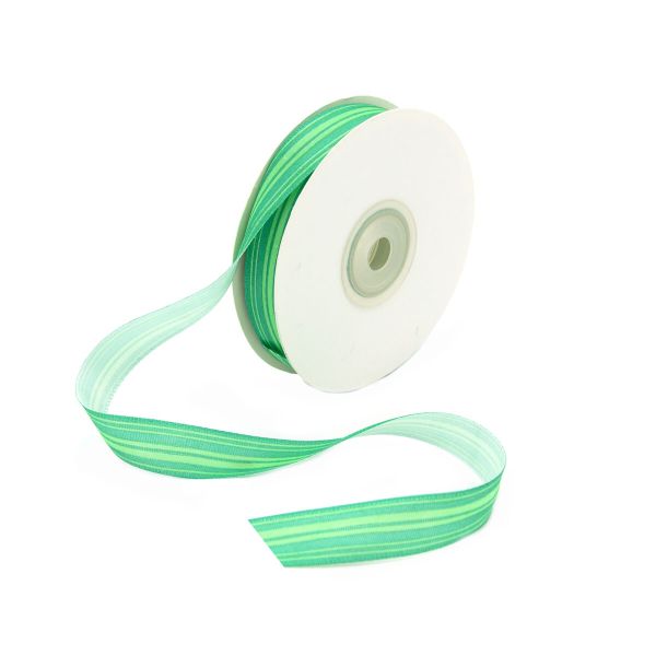 Лента атласная с рисунком 15.0 мм / 22.5±1 метров, Горизонталь, зеленый, Globus