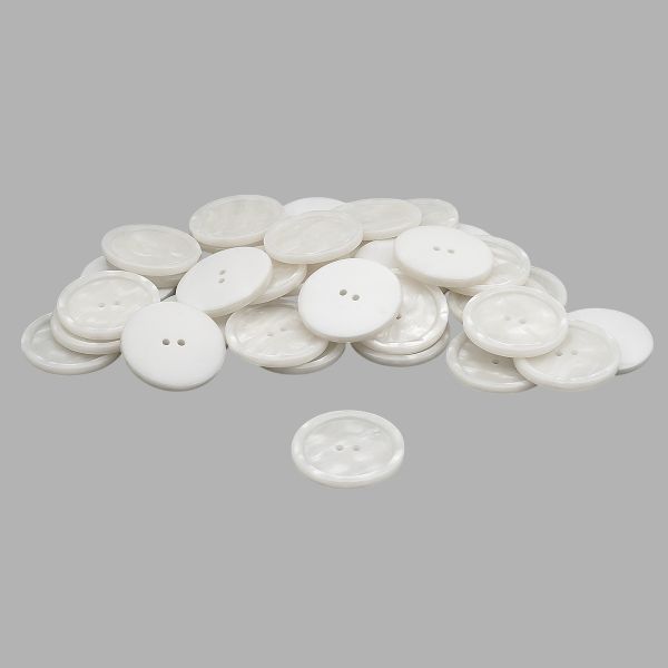 Пуговицы 2 прокола 48L (30мм), пластик (Wht-02 белый), CB_3685, 36 шт