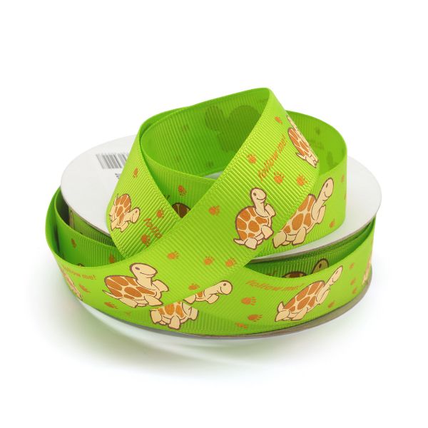 Лента репсовая (в рубчик) PREMIUM Черепаха 22 мм, 22,5м (550 зеленый)