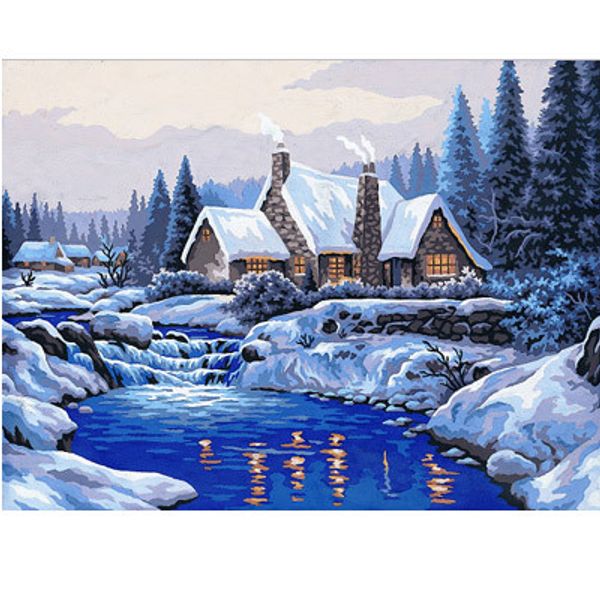 Рисунок для вышивания Grafitec (канва), сер.10.000 50х40 см, 10.383 Зимний вечер